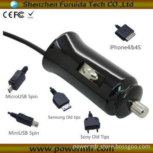 mini car charger with different kinds connectors